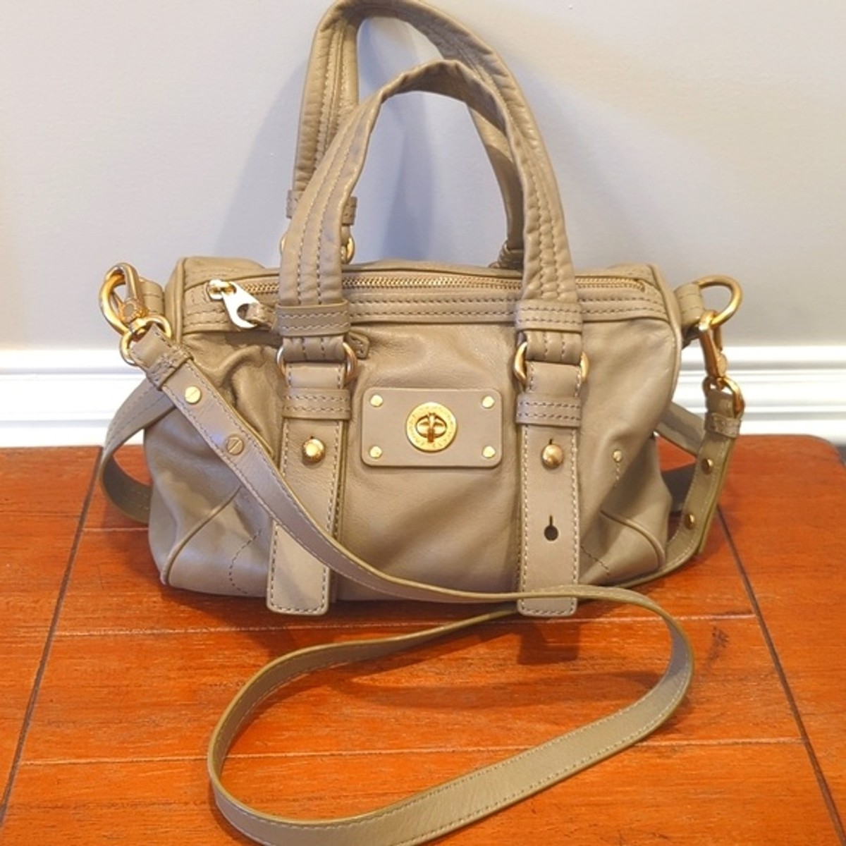 ぺ*ぺ様 Marc jacobs Leather Canvas Boston b Marc Jacobs leather Boston bag with detachable strap | eBay