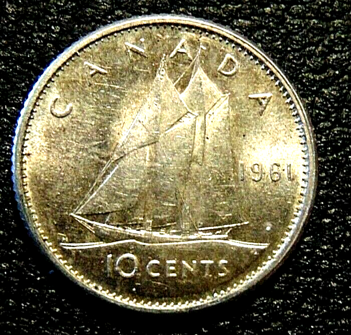 カナダ10セント銀貨　11枚 CANADA Canadian 1961 ten 10 cents silver dime coin AU | eBay