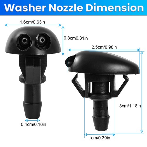 For Nissan Frontier Xterra Left & Right Windshield Washer Fluid Spray Jet Nozzle - Picture 2 of 6