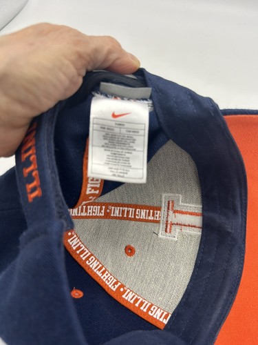 Illinois Fighting Illini Hat Nike Adjustable Cap Mens One Size Hook Loop - Picture 10 of 11