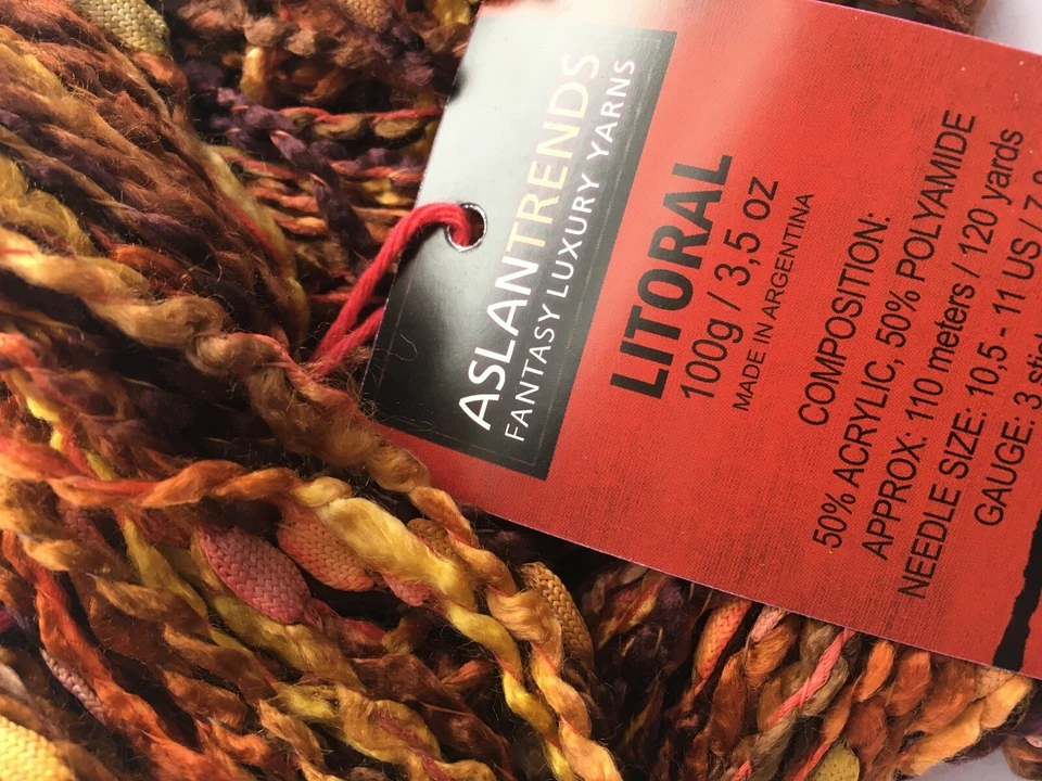 Mini hilo Boucle Aslan Trends Litoral #1384 otoño cobre naranja marrón 100 g 120 años Foto 2 de 4