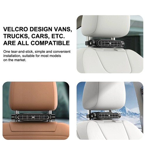 Mini USB Car SUV Seat Back Cooling Fan Portable 3 Speed Headrest Silent Cooler - Imagen 7 de 24