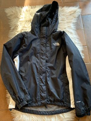 Womens THE NORTH FACE Black Zip Up Lined HyVent Jacket Sz Womens THE NORTH FACE Black Zip Up Lined HyVent Jacket Sz