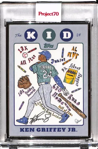 2021 TOPPS PROJECT 70 #596 KEN GRIFFEY JR. by BRITTNEY PALMER SILVER FRAME 4/51