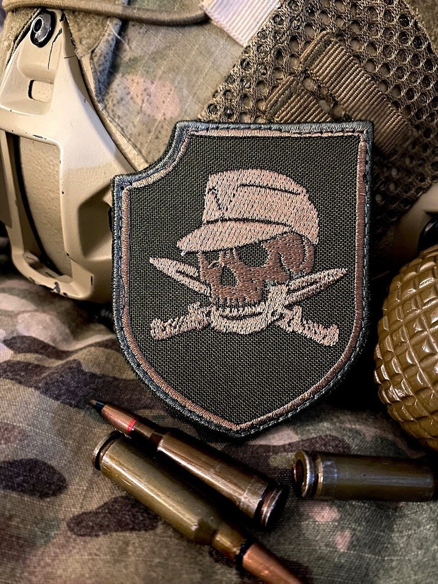 Embroidered patch German army skull WWII 