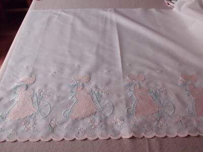Lot De 3 Coupons Tissu Vintage Sarah Kay - Coton, Motifs Enfants, Lavés, En Bon état