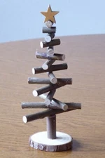 Christmas tree wooden 4-in-1 hand crafted Nordic natural willow twigs 18cm 