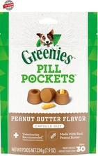 Greenies Pill Pockets for DogsLarge SizeSoft Dog Treats, with Real Peanut Butter