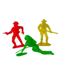 Cowboys and Indians lot vtg western toys red yellow green plastic 1960s marx U16