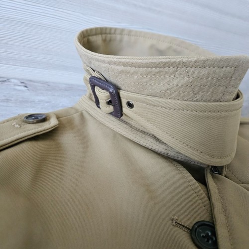 Banana Republic Trench Belt Coat Tan Double-Breast Water Resistant Mens Size M - Picture 15 of 24