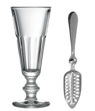 French Yvonne Absinthe Glass & Absinthe Spoon - Set