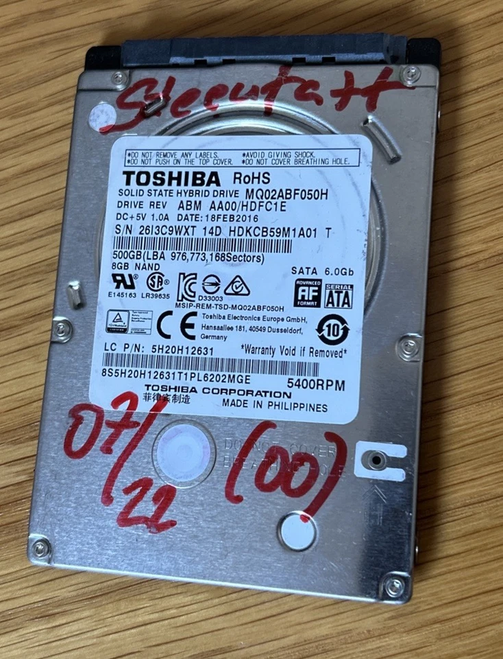 Toshiba MQ01ACF032 500GB HDD Festplatte 5400RPM