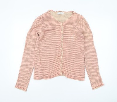 Version Originale Damen Beige Strick Baumwolle Cardigan Größe 2XS