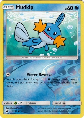 Lightly Played Mudkip - 32/168 - Common - Reverse Holo Pokemon Celestial Storm