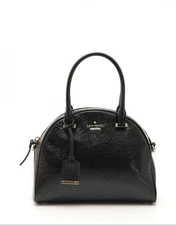 m1214 kate spade Enamel Mini Boston Bag Shoulder Crossbody Black Used