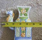 Pier 1 Imports Vintage Hand Painted Camel Candle Holder Floral Signed Ceramic — photo 9