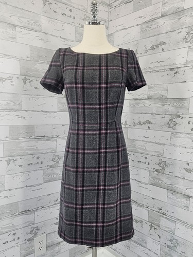 Brooks Brothers Plaid Wool Blend Sheath Dress Womens 6 Business Career