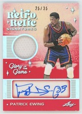 2025 Leaf GOTG Patrick Ewing NYK (25/35) Retro Relic Auto Game-Used Holo Silver