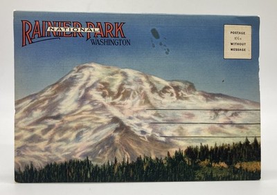 Vintage Postcard Foldout Mount Rainier National Park Washington