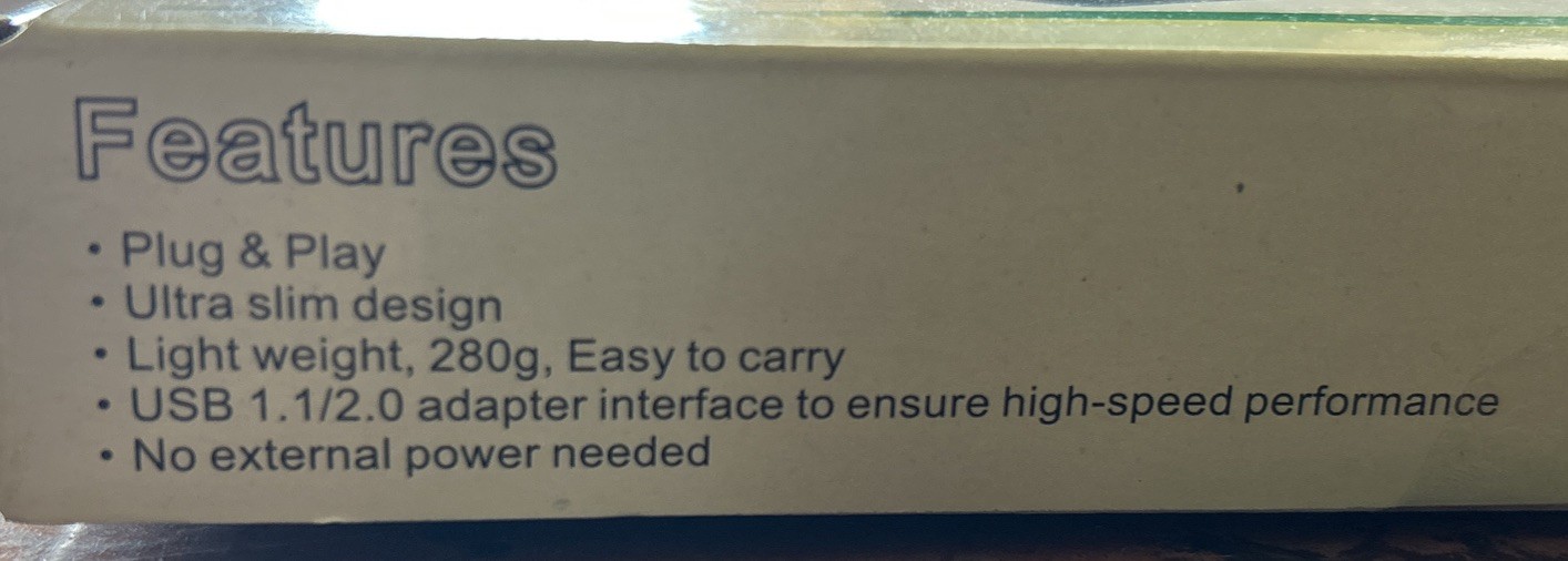 BYTECC BT-144 Slim USB  Portable External Floppy Disk Drive, NEW (g)