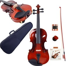 Glarry 3/4 Natural Maple Wood Acoustic Violin Fiddle Set w/ Case Row Rosin Tuner