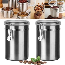Coffee Canister Airtight Storage Container 1.8L/62oz Stainless Steel Coffee Jar