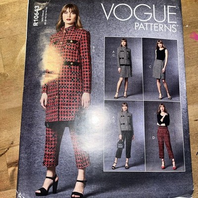 Vogue R10643 Jacket, Cropped Cigarette Pants & Wrap Skirt Sz 8-16 UNCUT