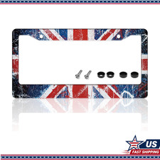 British Flag Uk License Plate Frame Ss 6.3x12.2 2h Wscrews Rust-resist Us Std British Flag Uk License Plate Frame Ss 6.3x12.2 2h Wscrews Rust-resist Us Std