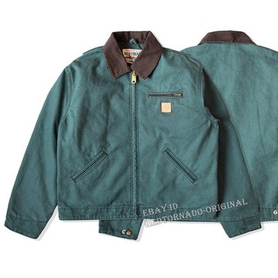 Red Tornado Vintage 14oz Men Detroit Jacket Loose Canvas Motorcycle Zipper Coat