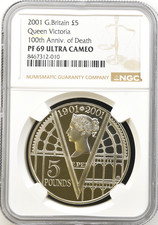 £5 Proof Coin Victoria 100th Anniversary 2001 NGC PF69 Britain Five Pound Cu-Ni