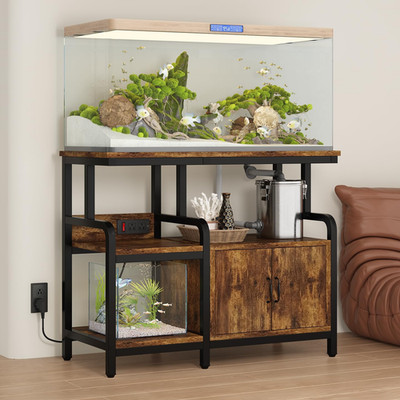 Multi-Tier Aquarium Stand for 20 37 Gallon Tanks with Storage