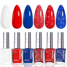 Beetles 4Th of July Nail Polish - Midnight Fireworks, 6 Colors Red White and Blu