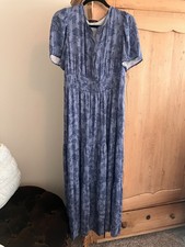 Quince Washable Stretch Silk Tiered Maxi Dress Women’s Large Blue Floral