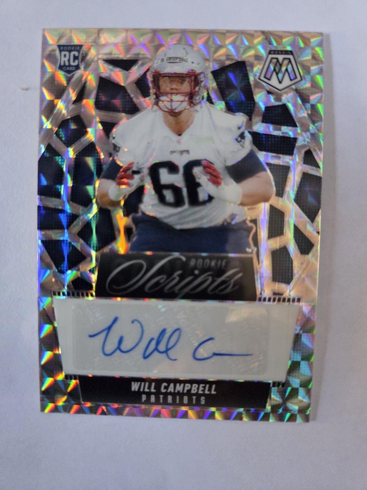 2025 Panini Mosaic Will Campbell Rookie Scripts  Auto Silver Prizm 