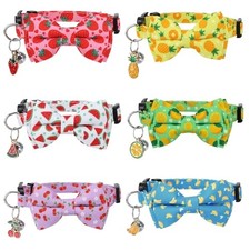 Breakaway Cat Collars with Bow Tie - Fruit Pattern - 6 Pack