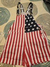 American Flag Patriotic Overall Shorts Unisex, NEVER WORN