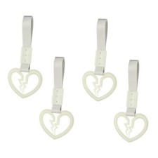 4Pcs Broken Heart Shaped Car Handle Straps, Car Hanging Luminous / White Strap