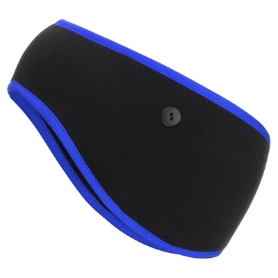 Bandeau pour Ear Warmer, Bandeau d'Hiver Élastique avec Boutons, Noir et Bleu - Photo 1/4