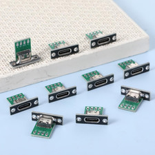 10 Pcs USB C Panel Mount Connector DIY Type C Female Socket Connector Panel M...