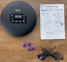 HOTT CD204 Portable CD Player Personal Compact with/ New Earbuds - Tested