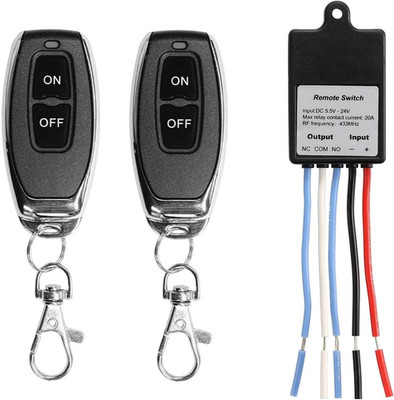 1 Receiver + 2 Transmitter Control Switch DC 12V 24V 1 Channel RF Relay Latched