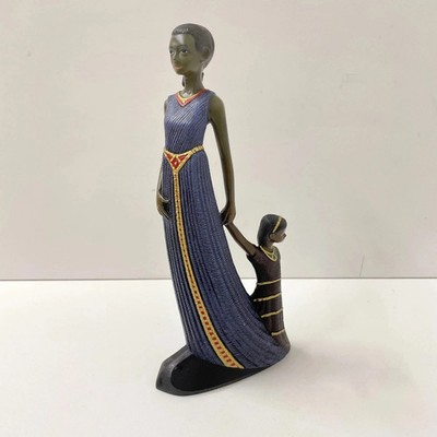 Mahagoni Prinzessin Figur - 1995 Enesco Mutter & Kind - Parastone signiert