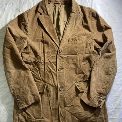 Mens J.Crew Camel Corduroy Blazer Large   Rugged Western Style