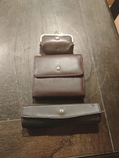 Vintage Etienne Aigner Leather Lot Wallet Coin Purse Lipstick Case F4