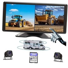 10.1" 1080P AHD Wired Reverse Rear View Backup Camera 10.36"-2 Cam Deep Black