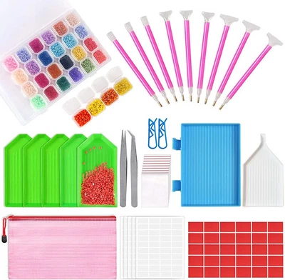 BRANDED 117pcs 5D DIY Diamond Painting Tools and Accessories Kits with Diamond Embroider