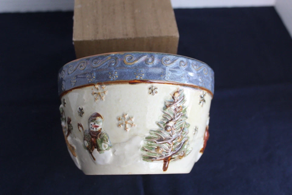 2 St. Nicholas Square Serving Bowls Forest Friends 4 X 5.5” Christmas Snowman - Image 2 of 4