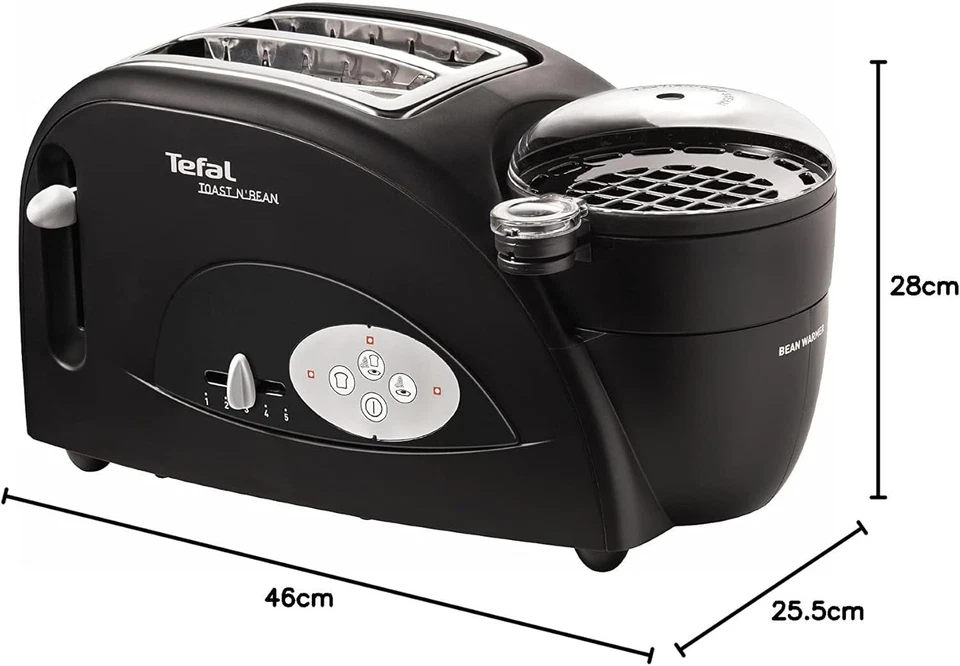 Tefal Toast n'Bean, 2-Slot Toaster, Bean & Egg maker, 5 Browning Levels,...  - Image 3 of 3