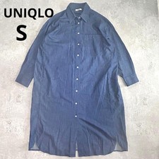 UNIQLO U Denim Shirt Dress Long Sleeve Cotton Blue Casual Women's
