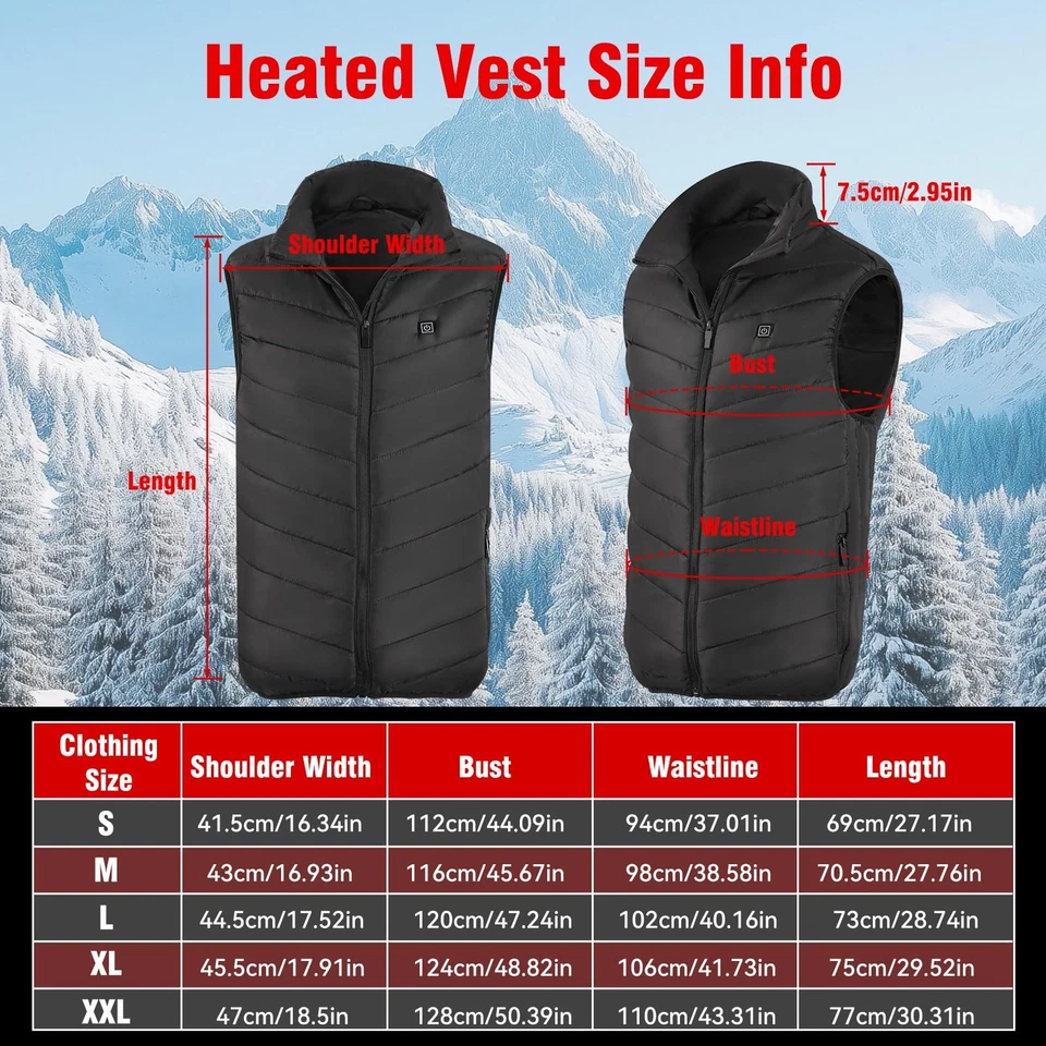 Chaleco térmico - Chaleco térmico premium para hombres y mujeres con calor dirigido de 9 zonas... Foto 2 de 4